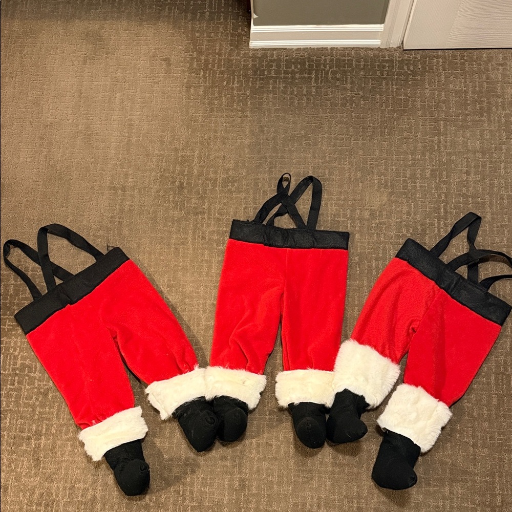 Vintage 2000s Gifts Handmade Festive Bright Red Xmas Santa Claus Pants BOOTS
